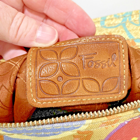 Vintage Fossil Crossbody Bag Boho Style Purse Canvas Multicolor Adjustable Strap - Picture 15 of 16